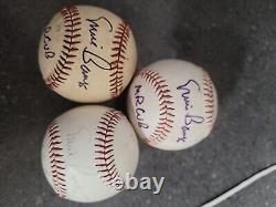 1 Ernie Banks Signed Baseball Chicago Cubs Hall Of Fame HoF Mr. Cub Inscription