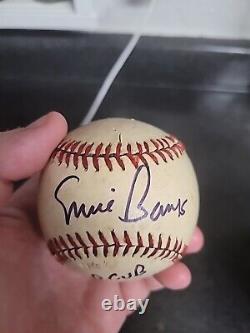 1 Ernie Banks Signed Baseball Chicago Cubs Hall Of Fame HoF Mr. Cub Inscription