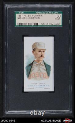 1888 N28 Allen & Ginter John Clar Baseball HALL-OF-FAME SGC 4 VG/EX 2A 00 0249