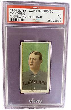 1909-11 T206 Cy Young Green PSA 3 Portrait HOF Centered Hall Of Fame Beauty