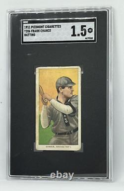 1911 T206 Piedmont 350-460 Frank Chance, Chicago Cubs Hall of Fame SGC 1.5