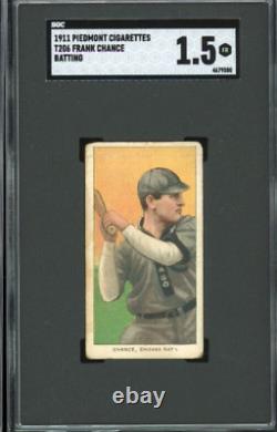 1911 T206 Piedmont 350-460 Frank Chance, Chicago Cubs Hall of Fame SGC 1.5