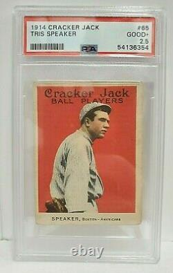 1914 Cracker Jack Tris Speaker #65 Baseball Card Psa 2.5 Hall Of Fame