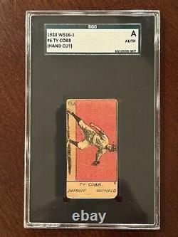 1920 W516-1-2 Ty Cobb Vintage Baseball Hall Of Fame! Hand Cut Authentic Sgc A