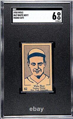 1928 W513 # 62 Waite Charles Hoyt, New York Yankees MLB Hall of Fame SGC 6