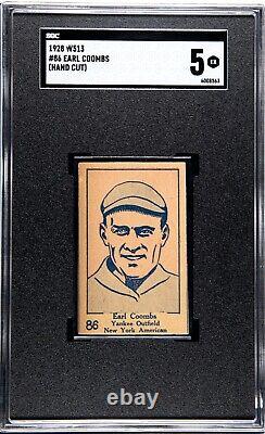 1928 W513 # 86 Earl Coombs (Earle Combs), NY Yankees MLB Hall of Fame -SGC 5