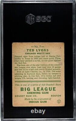 1933 Goudey #7 Ted Lyons Chicago White Sox Hall of Fame SGC 2