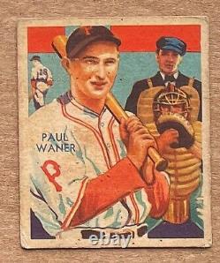 1935 Diamond Stars Paul Waner #83 Green Back Hall Of Fame