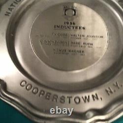 1936 Hall of Fame Baseball Inductees Commemorative Pewter Plate (EX/MT-NM) Rare