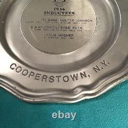 1936 Hall of Fame Baseball Inductees Commemorative Pewter Plate (EX/MT-NM) Rare