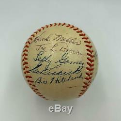 1940's Rogers Hornsby Hank Greenberg Hall Of Fame Multi Signed Baseball JSA COA