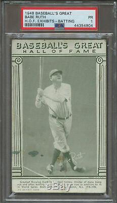 1948 Hall of Fame Exhibits Babe Ruth Batting NY Yankees PSA 1 Poor Hall Of Fame