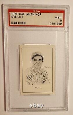 1950 Callahan Hall of Fame Mel Ott PSA 9 MINT New York Giants Rare Only 1 Higher