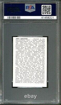 1950 Callahan Hall of Fame Tris Speaker PSA 9 MT Red Sox & Indians Rare 4 Higher