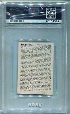 1950 Callahan Lou Gehrig PSA 6 HOF