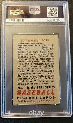1951 BOWMAN #1 WHITEY FORD ROOKIE PSA 2 Hall of Fame