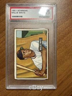 1951 Bowman Willie Mays #305 PSA 3 Nice looking card Hall of Fame Rookie