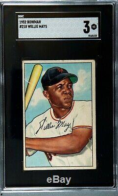 1952 BOWMAN WILLIE MAYS #218 SGC 3 (Hall of Fame)