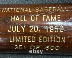 1952 Hall of Fame Induction Bat Paul Waner Ltd Ed 351/500 Cooperstown Baseball