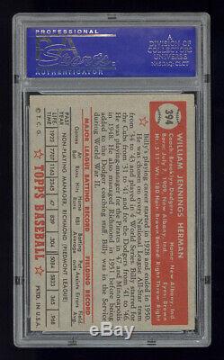 1952 Topps #394 Billy Herman Psa 6 Hall Of Fame High Number Brooklyn Dodgers