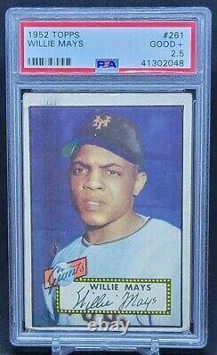 1952 Topps Willie Mays Rookie Card #261 Hall Of Fame Hof Rc Graded Psa 2.5