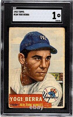 1953 Topps #104 Yogi Berra SGC 1 Vintage New York Yankees Hall of Fame