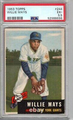 1953 Topps #244 Willie Mays PSA 5.5 High Number Hall of Fame