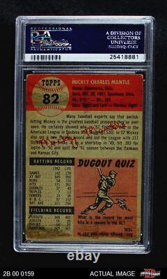 1953 Topps #82 Mickey Mantle Yankees HALL-OF-FAME PSA 3 VG 2B 00 0159