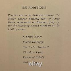 1954 BASEBALL HALL OF FAME and MUSEUM Program Featuring 1955 Inductees