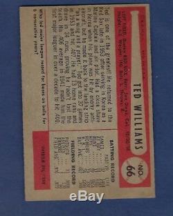 1954 Bowman No. 66 Ted Williams Short Print Hall Of Fame