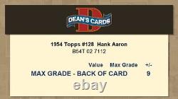 1954 Topps #128 Hank Aaron Braves ROOKIE HALL-OF-FAME 1.5 FAIR B54T 02 7112