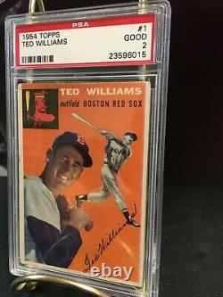 1954 Topps Ted Williams card #1 Boston Red Sox PSA 2 Good HOF Hall of Fame