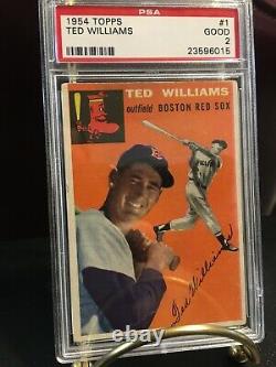 1954 Topps Ted Williams card #1 Boston Red Sox PSA 2 Good HOF Hall of Fame