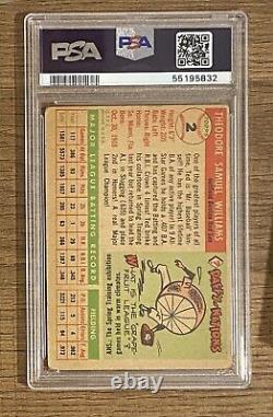 1955 TOPPS TED WILLIAMS #2 Boston Red Sox Hall Of Fame PSA 1