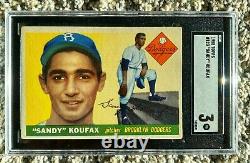 1955 Topps #123 Sandy Koufax Rookie SGC 3 Hall of Fame RC Just Graded HD Pics