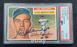 1956 AL KALINE Signed Topps Baseball Card-HALL OF FAME-DETROIT TIGERS-PSA 9 Auto