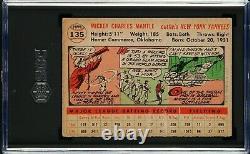 1956 Topps #135 Mickey Manlte Hall Of Fame New York Yankees White Back Sgc 1.5