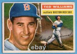 1956 Topps #5 Ted Williams VG-VGEX CREASE Boston Red Sox Hall of Fame A0513