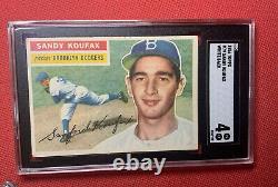 1956 Topps #79 Sandy Koufax Dodgers White Back Hall of Fame SGC 4