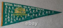 1957 Baseball Hall of Fame Members Soft Green Pennant 38 Members Rare