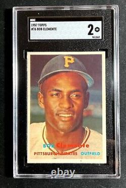 1957 Topps Roberto Bob Clemente #76 PITTSBURGH PIRATES Hall of Fame SGC 2