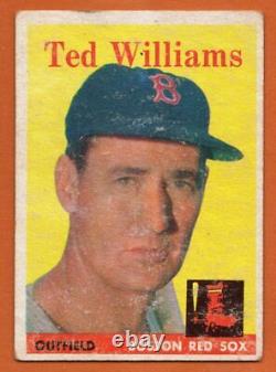 1958 Topps #1 Ted Williams VG Boston Red Sox Hall of Fame Free Shipping