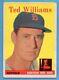 1958 Topps #1 Ted Williams VG WRINKLE MARKED Boston Red Sox Hall of Fame A1181