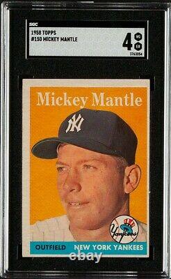 1958 Topps #150 Mickey Mantle Hall Of Fame New York Yankees Vg-ex Sgc 4