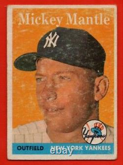 1958 Topps #150 Mickey Mantle VG-VGEX New York Yankees Hall of Fame FREE S/H