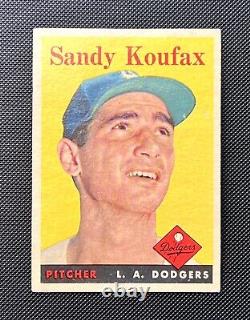 1958 Topps #187 SANDY KOUFAX Centered HOF LA DODGERS Hall Of Fame Baseball Card