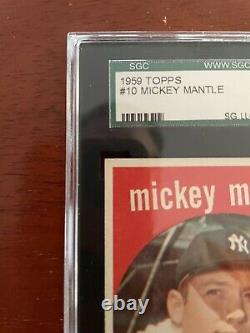 1959 Topps #10 Mickey Mantle Hall Of Fame New York Yankees Ex Sgc 5
