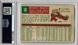 1959 Topps #10 Mickey Mantle New York Yankees Hall Of Fame PSA 3
