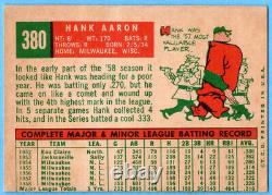 1959 Topps #380 Hank Aaron VG-VGEX MISCUT Milwaukee Braves Hall of Fame A5027