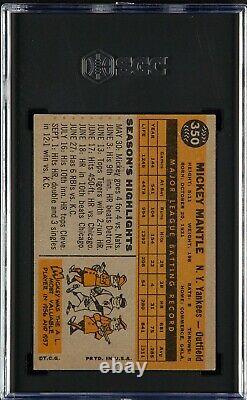 1960 Topps #350 Mickey Mantle Hall Of Fame New York Yankees Vg Ex+ Sgc 4.5